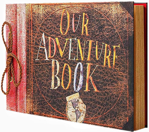Our Adventure Book Diary Photo Scrapbook, Color cover, Retro Style Travel Souvenir Inspired by 'Up', Ideal for Photos, Gift for Couples Anniversar...