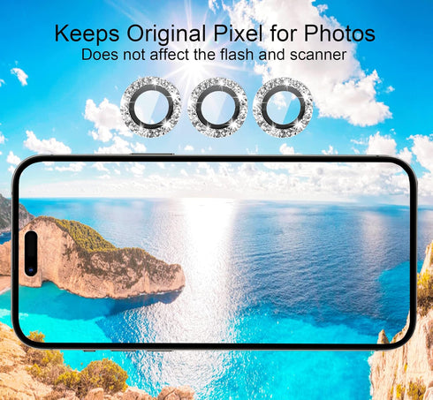 Compatible with iphone 14 Pro Max Camera Lens Protector Bling, Apple iPhone 14 Pro / 14 Pro Max Camera Cover Glitter Sparkly (6.1 & 6.7inch), Back...