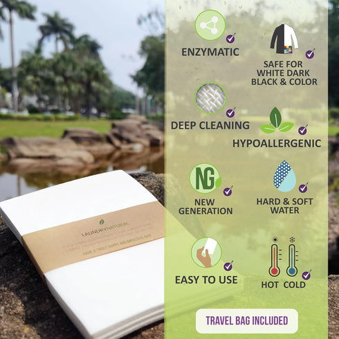 Luxury Laundry Detergent Sheets - 102 loads, Eliminate Odors & Sweat, Enzyme Stain Remover, Hypoallergenic...