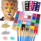 Face Painting Kit For Kids Party,32 Colors Professional Oil Face&Body Paint Kit with 10 Brushes 4 Reusable Face Stencils,2 Glitters and 2 Sponges ...