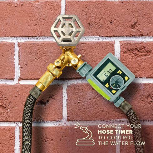 INNAV8 Garden Hose Splitter 2 Way Heavy Duty - SOLID BRASS Hose Splitter Features Easy to Open Valves - Garden Hose Y Splitter for Outdoor Faucet ...