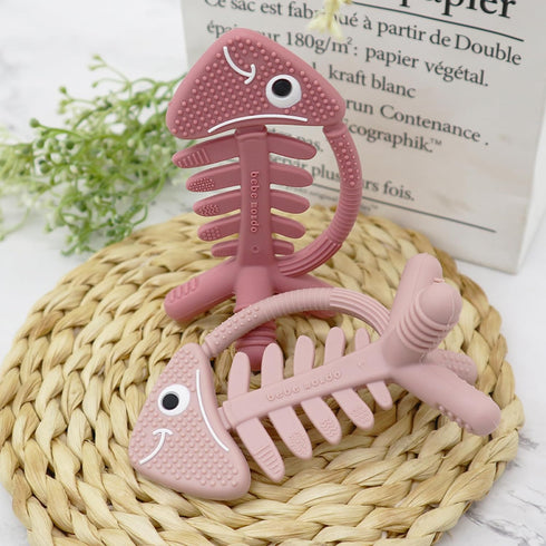 3D Fish Teething Toys for Babies 0-6 Months Baby Teether Ring 100% Silicone, Infant Newborn Toys for Teething Relief, Brain Development for Babies...