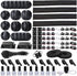 Cord Management Organizer Kit 4 Cable Sleeve split with 41Self Adhesive Cable Clips Holder, 10pcs and 2 Roll Self Adhesive tie and 100 Fastening C...