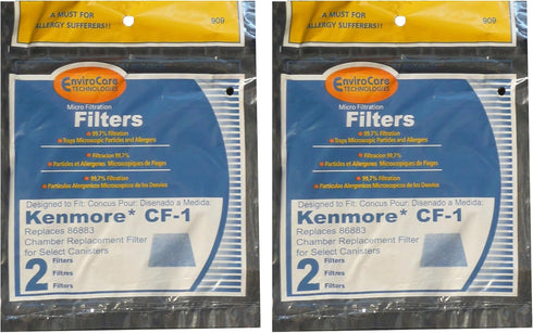 EnviroCare Premium Replacement Vacuum Cleaner Filters made to fit Kenmore Sears Progressive CF1, Progressive & Whispertone, Panasonic Vacuum Clean...