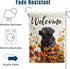 Floral Black Lab Garden Flag Large Fall House Flag 28x40 Double Sided Orange Wildflower Labrador Dog Yard Flags for Outside Autumn Lawn Flags Welc...