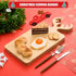 Bamboo Cutting Board with Antler Handle Christmas Wooden Serving Board Bamboo Wood Cheese Charcuterie Board Decorative Carving Cutting Board for H...