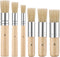 6 Pieces Wooden Stencil Brushes Pure Natural Bristle Template Paint Brushes Painting Bristle Brushes for Acrylic Oil Watercolor Art Painting Stenc...