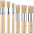 6 Pieces Wooden Stencil Brushes Pure Natural Bristle Template Paint Brushes Painting Bristle Brushes for Acrylic Oil Watercolor Art Painting Stenc...