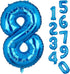 Big Number 8 Balloons Blue Mylar Foil Helium Balloons Birthday Party Decorations For Anniversary 8th Birthday Party...