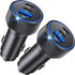 USB C Car Charger, 2Pack 3-Port 67W Dual USB-C & USB-A Phone Car Charger Adapter PD/QC Fast Charging Cigarette Lighter for iPhone 15 14 13 12 11 P...