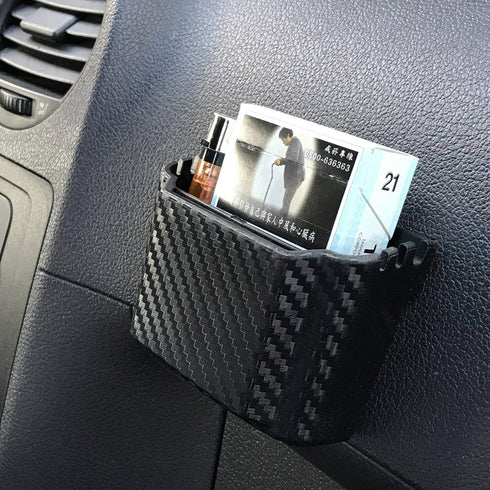 Hypersonic Front Seat Car Organizer Universal Vehicle Dashboard Pocket Holder Plastic Black Cargo Storage Box Holds Phone Money Cards Keys Glasses...