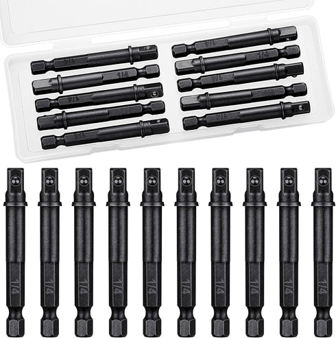 Impact Adapter Square Socket Bit Adapter Hex Impact Socket for Drills, Extension Socket Driver Bits Impact Socket Adapter for Automotive DIY (Blac...