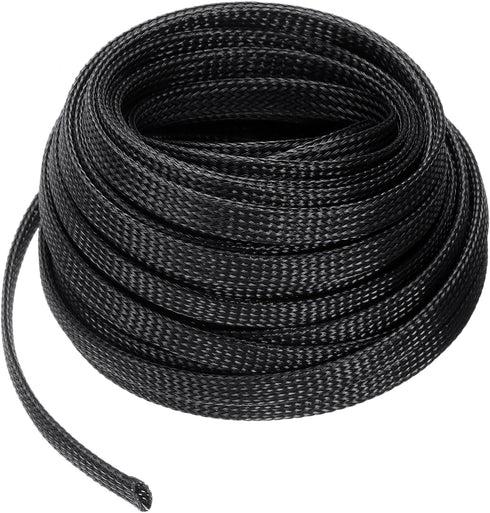 uxcell 50 Ft - 3/8 Inch Expandable Braided Cable Sleeve, PET Cable Management Wire Sleeving Cord Protector, Wire Wrap Loom Tube for TV Computer Au...