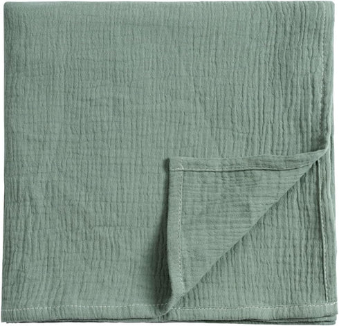 Meracorallo Muslin Swaddle Blanket, 100% Organic Cotton Receiving Blanket Soft and Breathable Swaddle Wrap for Baby Boys and Girls (Roman Green)...