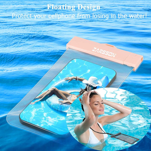 IPX8 Waterproof Phone Pouch/Case, 2 Pack Universal TPU Cell Phone Dry Bag Underwater Protector with Detachable Lanyard for iPhone 14 13 12 Pro Max...