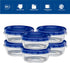 Elegant Disposables Twist Top Deli Containers Food Storage Containers Blue Screw on Lid Reusable Stackable Leakproof Airtight, pack of 10-8 oz con...