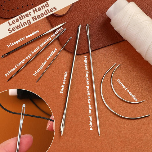 Ftyiwu Waxed Thread, Upholstery Needle and Thread 32 Yards with 7PCS Hand Sewing Needles for Home Upholstery Carpet Canvas Repair Leather Sewing (...