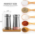 Salt and Pepper Shakers set with Adjustable Pour Holes - Elegant Stainless Steel Spice Dispenser - Perfect for Himalayan, Table Salt, White and Bl...