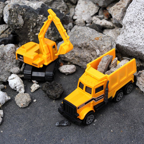 Small Construction Trucks , Kids Construction Vehicles Toy, Friction Powered Kids Dumper Truck, Bulldozers,Forklift,Tank Truck, Asphalt Car, Excav...