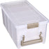 ArtBin Semi Satchel Portable Craft Organizer with 3 Dividers - Clear Plastic Storage Case for Art & Craft Supplies...