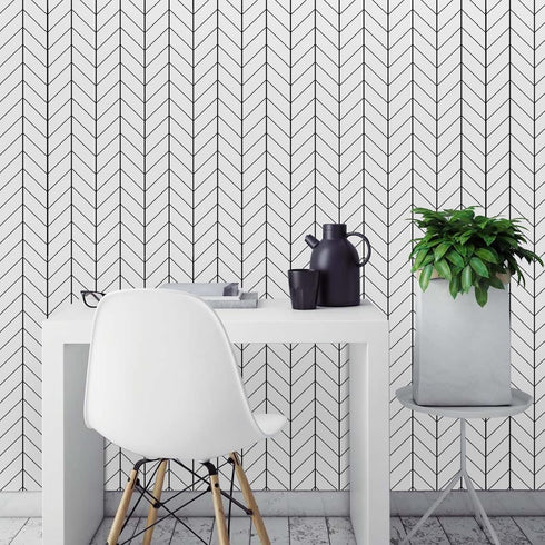 LXCREAT Removable Wallpaper Forgiving Black/White Stripes Peel and Stick Wallpaper 17.71 in X 196 in Modern Self Adhesive Vinyl for Home Renovatio...
