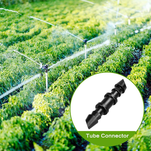 100 Pack Drip Irrigation 1/4” Barbed Coupling Fittings, Barbed Connectors Fits Universal 1/4-Inch Drip Tubing, Irrigation Coupler for Drip or Spri...