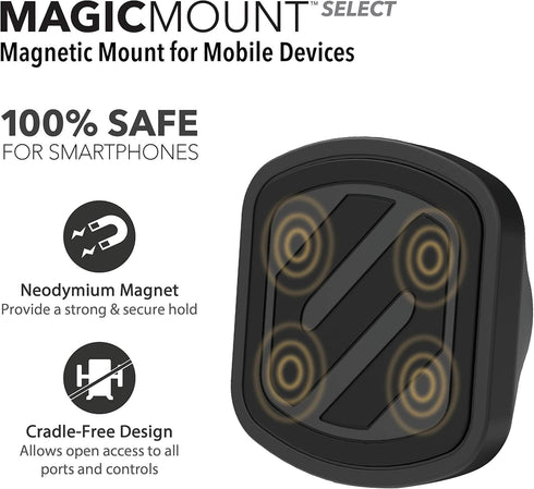 Scosche MMV-XCES0 MagicMount Select Magnetic Car Phone Holder - Strong Magnet Car Mount for iPhone and Android - Secure Magnetic Cell Phone Mount ...