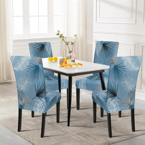 SearchI Summer Pattern Dining Room Chair Covers Set of 4, Stretch Printed Parsons Chair Slipcovers Spandex Removable Washable Kitchen Chair Protec...
