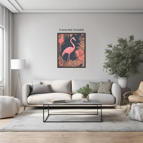 Posterizer 1 pcs-abstract retro design of flowers and flamingo 4-Art for Animal Lovers-GIft for Men Women Teens-Decor for Home & Office- unframed ...