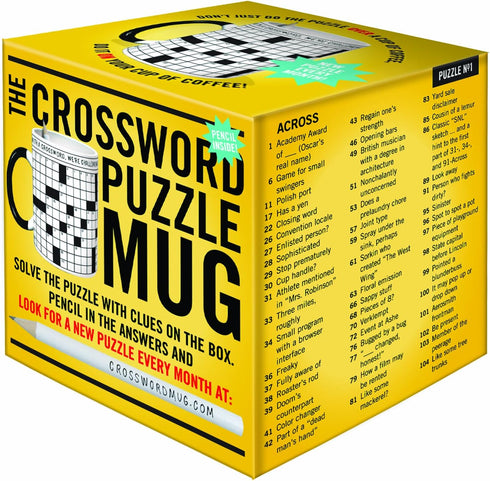 The Unemployed Philosophers Guild Crossword Puzzle Coffee Mug - Exercise Your Mind While You Warm Your Belly - Comes in a Fun Gift Box, White, 12 ...