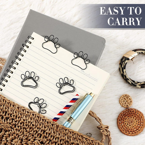 50 Pcs Paw Paper Clips Mini Cute Dog Shape Paper Clips Dog Lover Gifts Cat Paw Paper Clips Fun Paperclips Animal Bookmark for Work School Kids Stu...