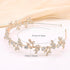Gold Headband Bridal Tiara Flower Shape Women's Headpiece Wedding Hair Accessories (Light Rose Gold)...