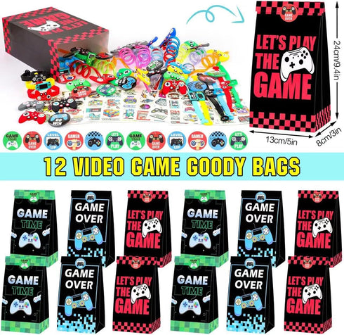 Video Game Party Favors for Kids, Video Game Birthday Party Supplies Gifts Pinata for Birthday Kids Age 3-5, 6-8, Video Game Party Favors Bags Tre...