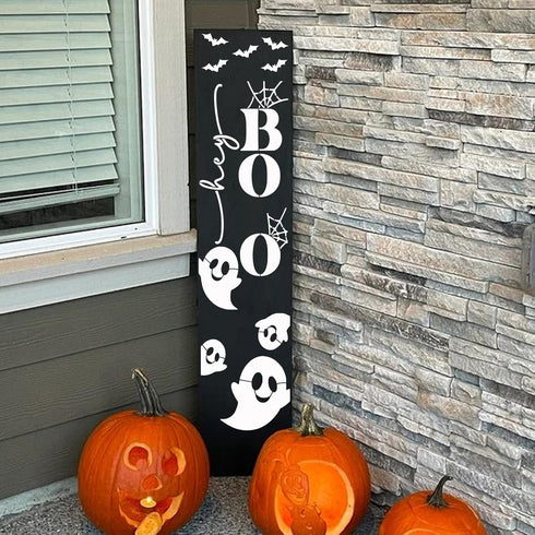 Halloween Stencils for Painting on Wood Burning Art Craft Large Boo Witch Skeleton Ghost Paint Stencils for Porch Sign Door Hanger Wall Holiday (1...