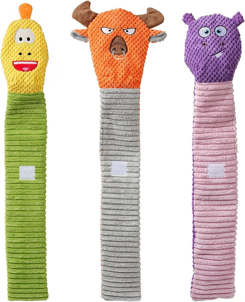 Sedioso Dog Toy Pack for Large Dogs, (3-Pack) Stuffless Dog Toys for Aggressive Chewers, Extra Long Durable Squeaky Dog Toy, Dog Puzzle Toy for Sm...