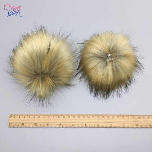 Furryvalley Faux Fur Pompom 6pcs DIY Crafts Fluffy Balls for Hat Shoes Scarves with Snap Fastener Removable Knitting Hat Horse Riding Hat Silk Acc...