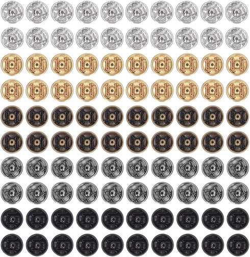 100PCS 5mm Mini Snap Buttons for Doll Clothes Assorted Metal Snap Fasteners Buttons Round Button Buckle Small Press Buttons Miniature Snap Buttons...