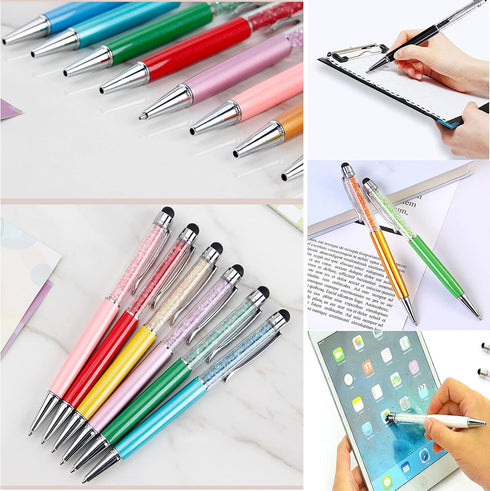 24pcs Retractable Ballpoint Pen, Bling Stylus Pen, Crystal Diamond Screen Touch Pen, Capacitive Writing Pens for Note, Tab, Office School Statione...