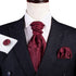 Barry.Wang Ascot Ties Cravat Tie Men Paisley Plaid Scarf Self Tie Pocket Square Cufflinks Set Wedding Party...