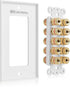 Cable Matters Speaker Wire Wall Plate (Speaker Wall Plate, Banana Plug Wall Plate) for 5 Speakers in White...