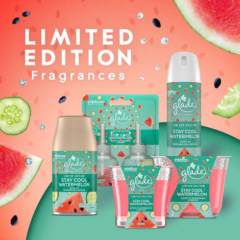 Glade PlugIn Plus Air Freshener Starter Kit, Scented Oil for Home and Bathroom, Stay Cool Watermelon, 0.67 Fl Oz, 1 Warmer + 1 Refill...