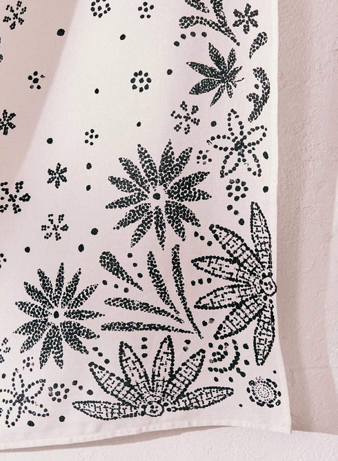 Neasow Bohemian Tapestry Wall Hanging, Beige White Floral Tapestry with Dotted Daisy Medallion Print Bedroom Boho Hippie Home Decor, 60×80 inches...