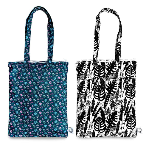 FLOCK THREE Waterproof wet bag tote reusable for wet clothes baby diapers stroller swimsuit travel washable toiletries pouch large electronics cas...