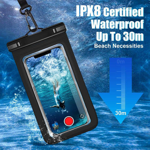 6 Pack Waterproof Phone Pouch IPX8 Universal Waterproof Case Dry Bag Phone Protector for iPhone 15 14 13 12 11 Pro Max Plus XS XR X 8 Galaxy S23 S...