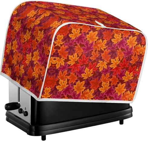 Thanksgiving Maple Leaf Toaster Cover 2 Slice, Dustproof Toaster Bread Maker Cover Small Kitchen Appliance Fingerprint Protection Thanksgiving Kit...