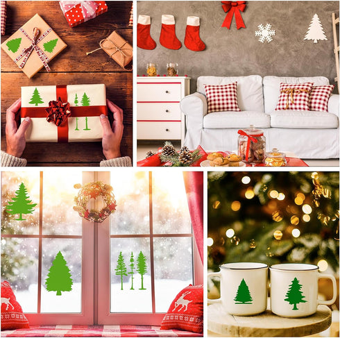 8 PCS Trees Stencils Art Painting Templates Pine Fir Tree Cypress Cedar Stencils Reusable Drawing Stencils for Painting on Wood Furniture Canvas H...