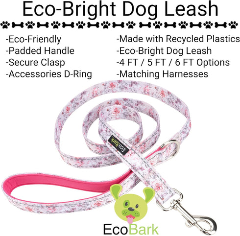 EcoBark Dog Leash - Soft & Reflective Comfort Leash with Padded Handle - Strong Durable Heavy Duty - Training and Pulling for Small, Medium or Lar...