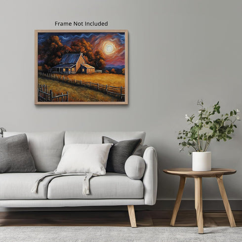 Posterizer 1 pcs- quaint old village-building in the nature 16-Landscape & Nature Art-Floral Botanical Art- Decor for Home & Office- unframed wall...