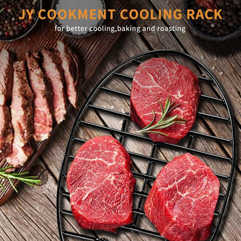 JY COOKMENT Cooling Roasting Rack with Integrated Feet, Enameled Coating, PTFE Free, Great for Cooking, Drying, Grilling, Dishwasher Safe (10inch*...