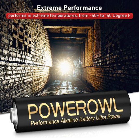 POWEROWL High-Capacity Alkaline AA AAA Batteries Combo, Long Lasting, 10-Year Shelf Life - Pack of 16...